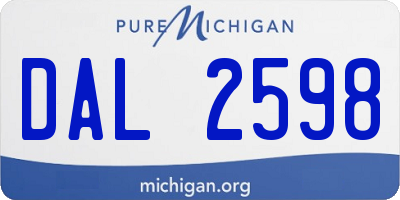 MI license plate DAL2598