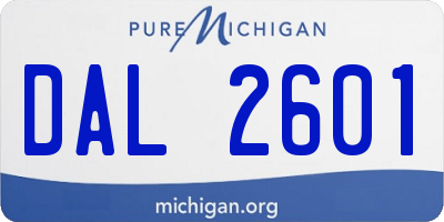 MI license plate DAL2601