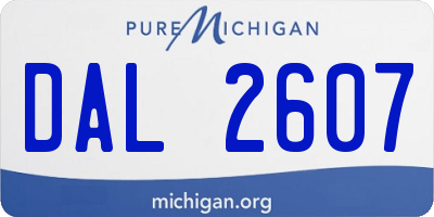 MI license plate DAL2607