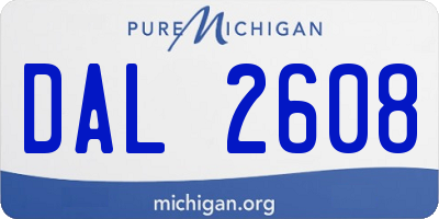 MI license plate DAL2608