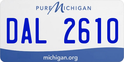 MI license plate DAL2610