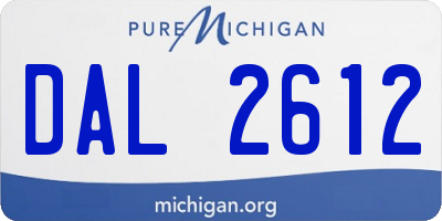 MI license plate DAL2612