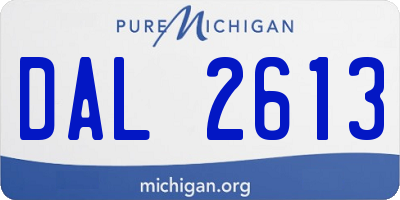 MI license plate DAL2613