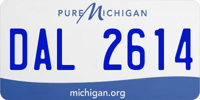 MI license plate DAL2614