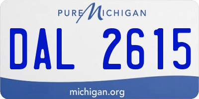 MI license plate DAL2615