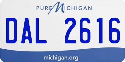 MI license plate DAL2616