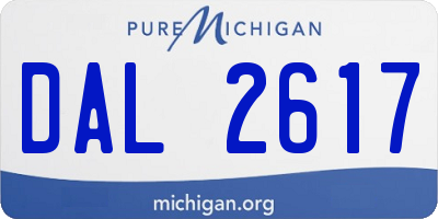 MI license plate DAL2617
