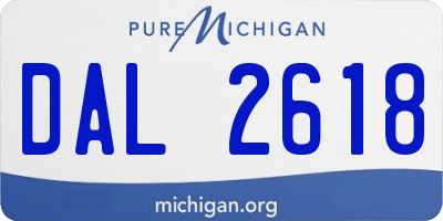 MI license plate DAL2618
