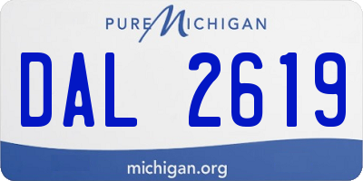 MI license plate DAL2619