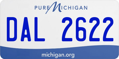 MI license plate DAL2622