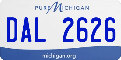 MI license plate DAL2626