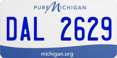 MI license plate DAL2629