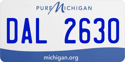 MI license plate DAL2630