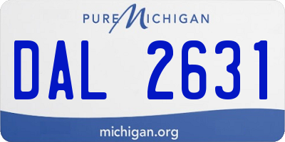 MI license plate DAL2631