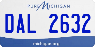 MI license plate DAL2632