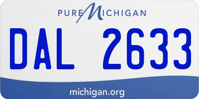 MI license plate DAL2633