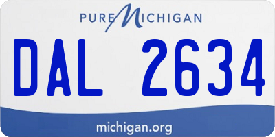 MI license plate DAL2634