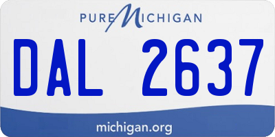 MI license plate DAL2637