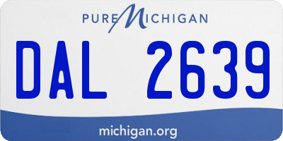 MI license plate DAL2639