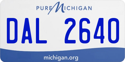 MI license plate DAL2640