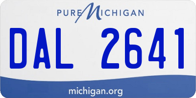 MI license plate DAL2641