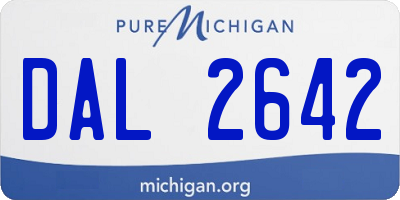 MI license plate DAL2642