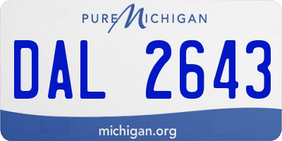 MI license plate DAL2643