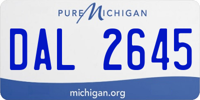 MI license plate DAL2645