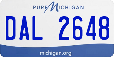 MI license plate DAL2648