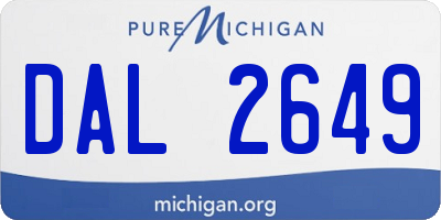 MI license plate DAL2649