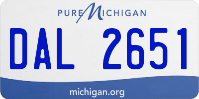 MI license plate DAL2651