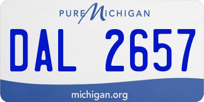 MI license plate DAL2657