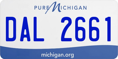 MI license plate DAL2661