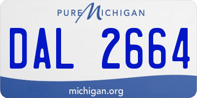 MI license plate DAL2664