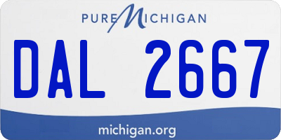 MI license plate DAL2667