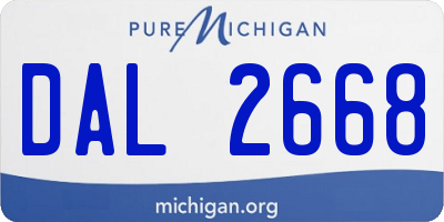 MI license plate DAL2668