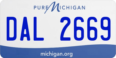 MI license plate DAL2669