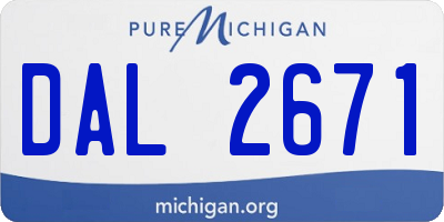 MI license plate DAL2671