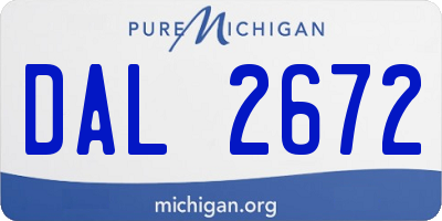 MI license plate DAL2672