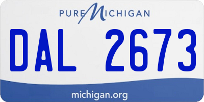 MI license plate DAL2673