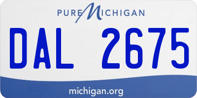 MI license plate DAL2675