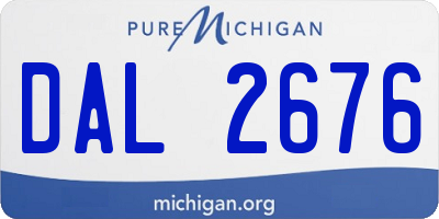 MI license plate DAL2676