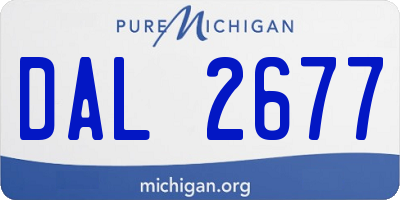 MI license plate DAL2677