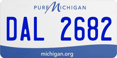 MI license plate DAL2682