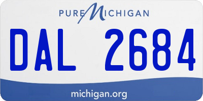 MI license plate DAL2684