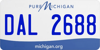 MI license plate DAL2688