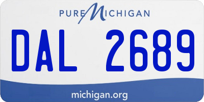 MI license plate DAL2689