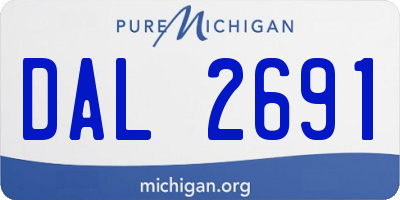 MI license plate DAL2691