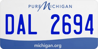 MI license plate DAL2694