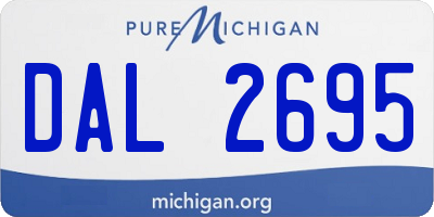 MI license plate DAL2695